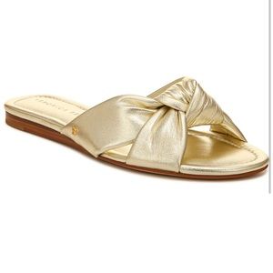 Veronica Beard Slides Salton Knot Sandal platinum size 6